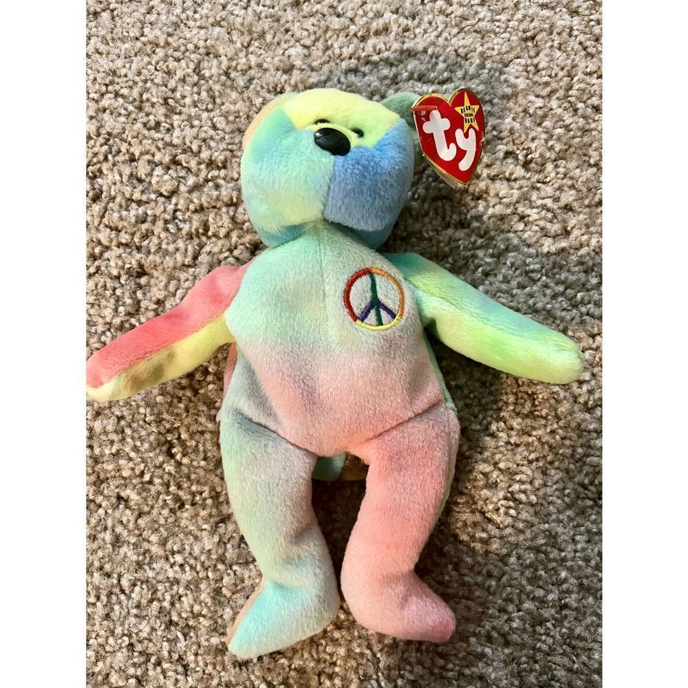 Peace the bear beanie baby
